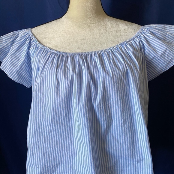 ZARA BASICS COLLECTION-BLUE AND WHITE STRIPED - Picture 4 of 7